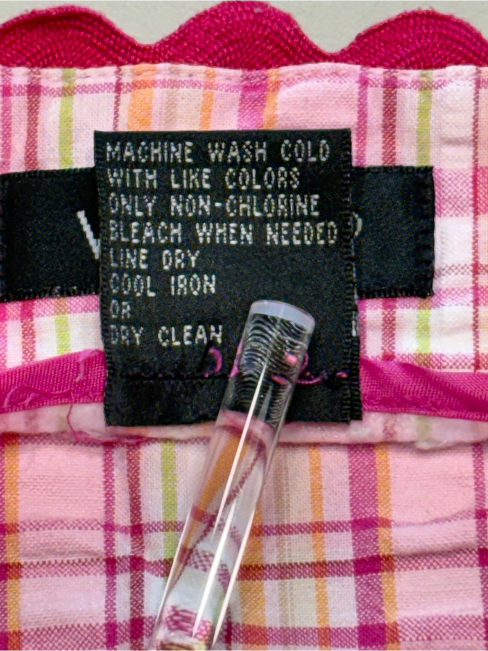 Willi Smith Pink Plaid Skirt with Scalloped Hem - Picture 8 of 9